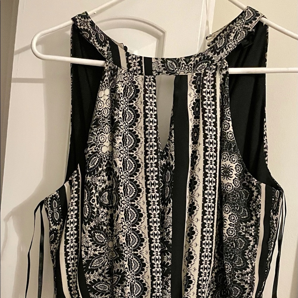 Woman’s black and white romper